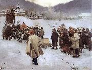 Teodor Axentowicz Hutsul Funeral oil